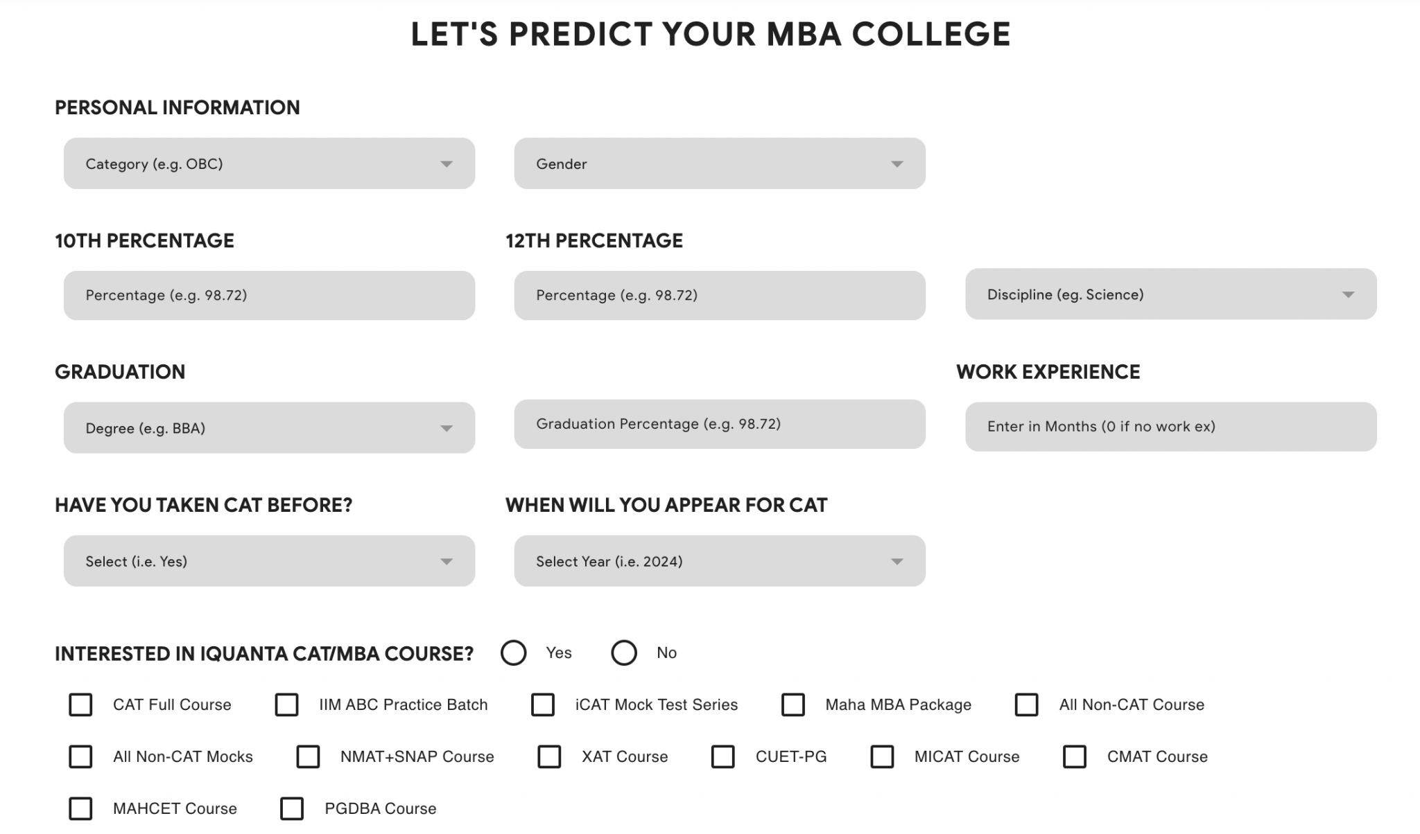 IIM Call & B-school Predictor By IQuanta : Most Accurate MBA College ...